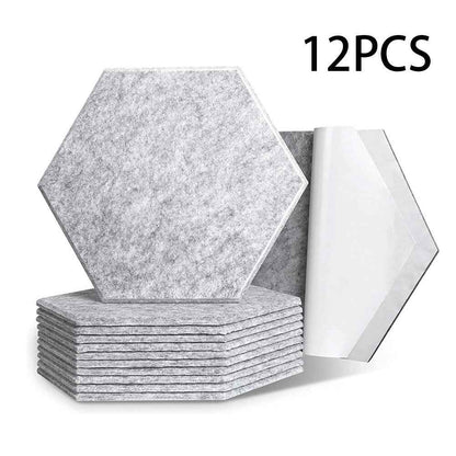 12x Self-adhesive Acoustic Wall Panel Tiles Studio Sound Proofing Insulation Pad