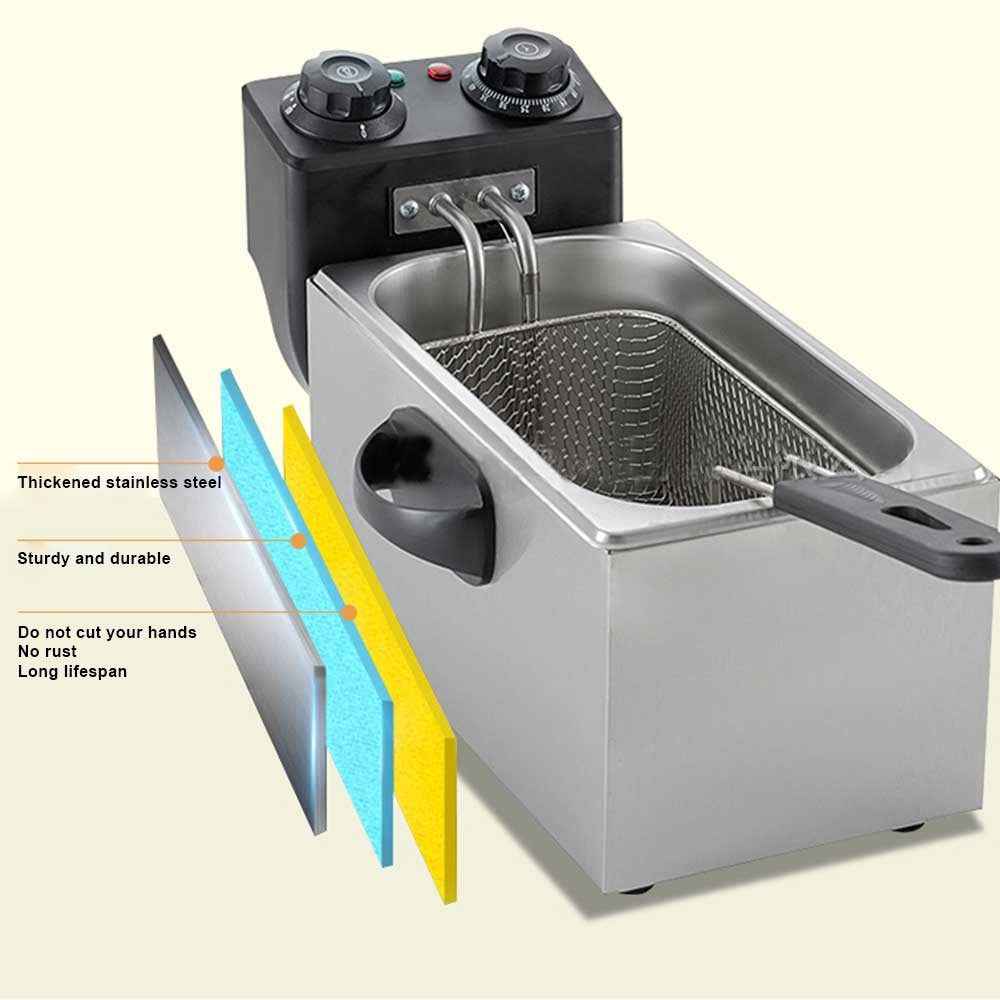 2000W Deep Fat Chip Fryer 3L Basket Oil Fried Chips Safe Basket Handle UK