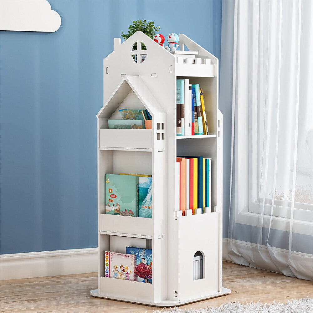 360° Rotating Kids Children Bookshelf Floor Book Shelf Rack Toy Storage Bookcase