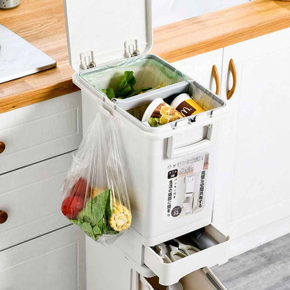 Large 3 Compartment Waste Recycling Bin Kitchen Rubbish Trash Can Pedal Dustbins