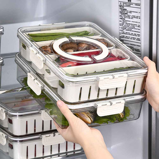 Fridge Box Holder Kitchen Cupboard Organiser Food Storage Dividers Container Lid