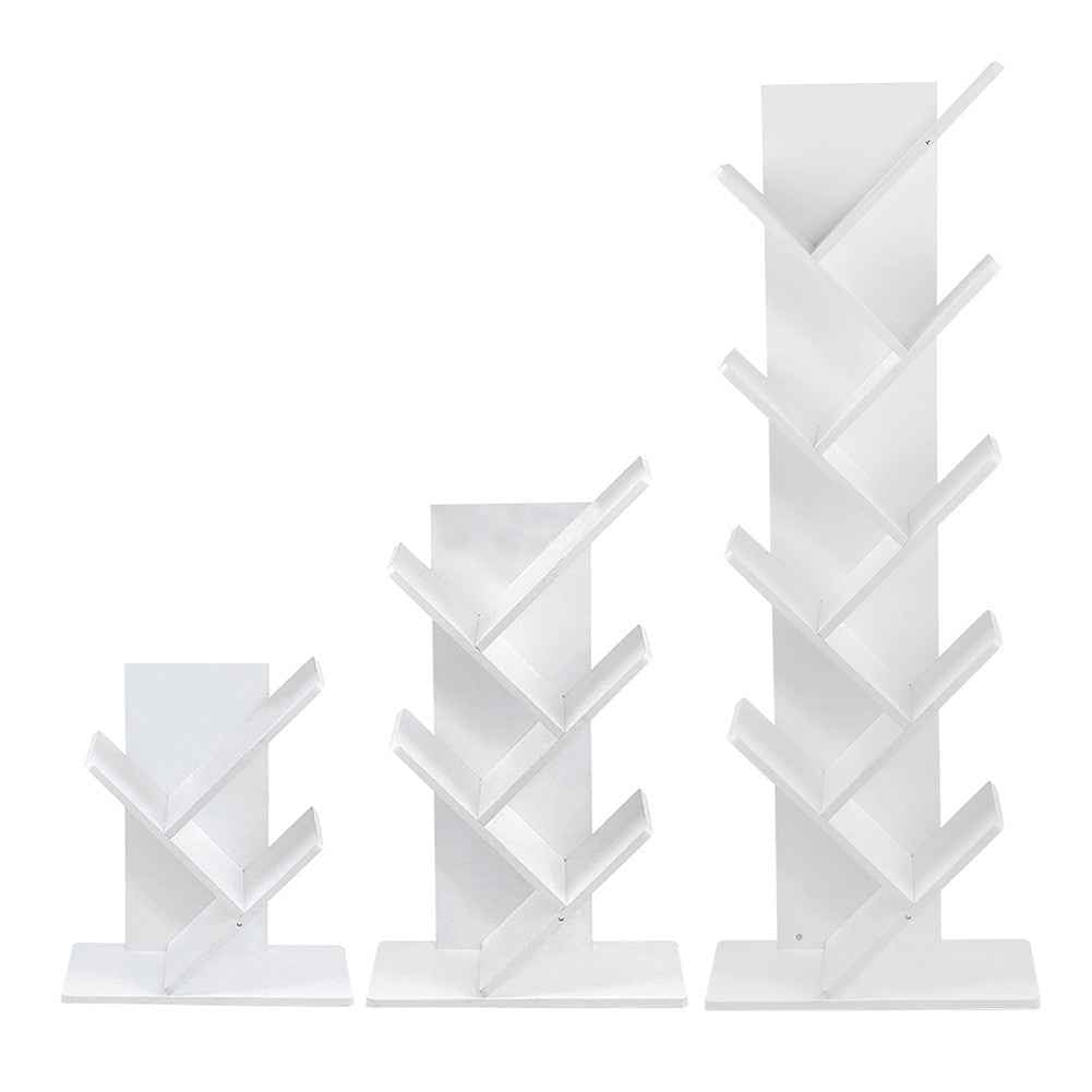 3/5/9 Shelf Tree Free Standing Bookshelf Wood Shape Desk Bookcase Display Rack