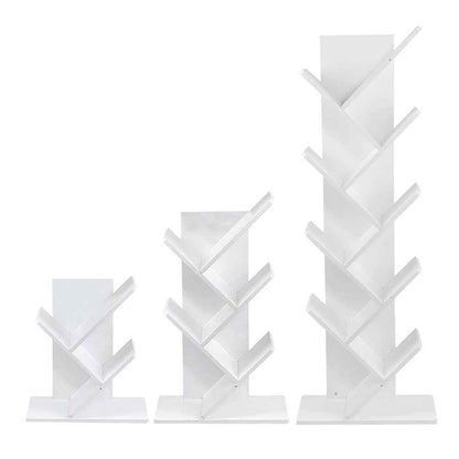 3/5/9 Shelf Tree Free Standing Bookshelf Wood Shape Desk Bookcase Display Rack