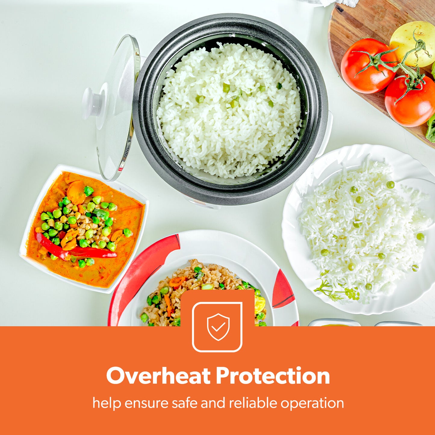 GEEPAS Electric Rice Cooker Steamer Pot 3 in 1 Cooking Non Stick Keep Warm