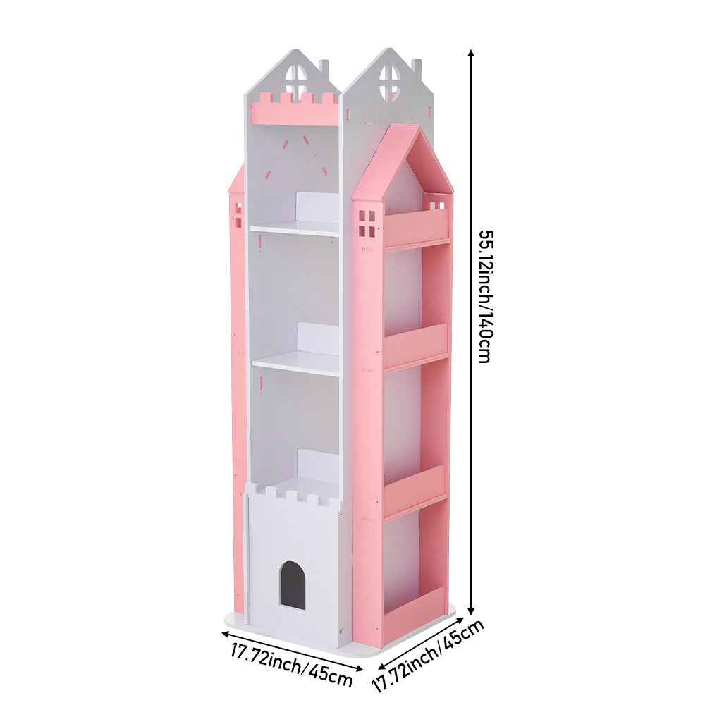 360° Rotating Kids Children Bookshelf Floor Book Shelf Rack Toy Storage Bookcase