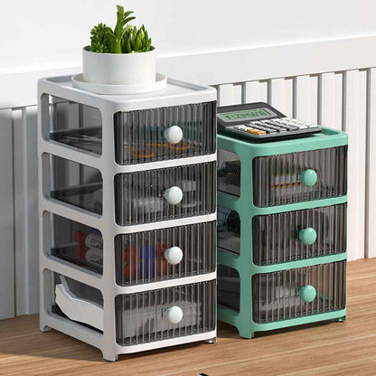 2/3/4Tier Mini Plastic Chest of Drawers Desktop Cabinet Storage Unit Home Office