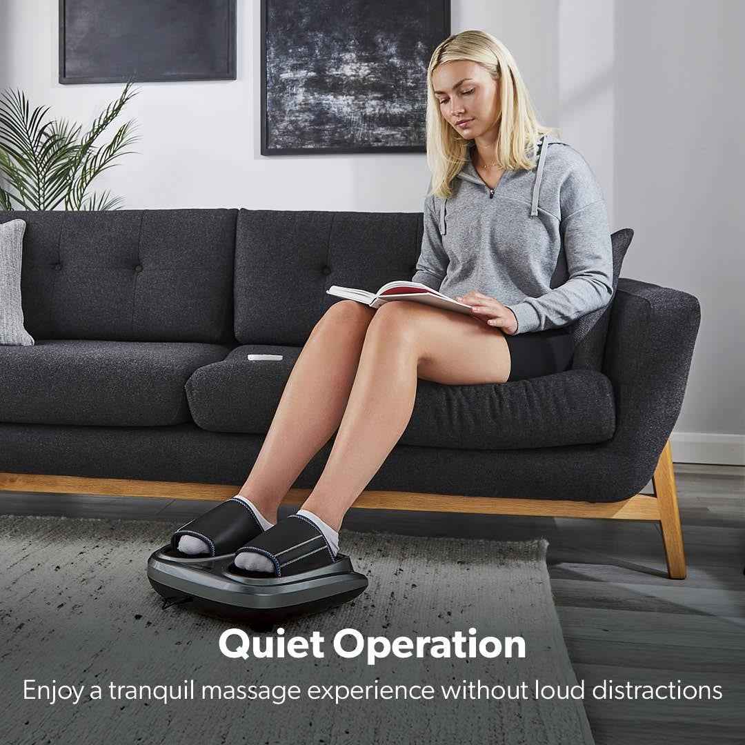 GEEPAS 4-in-1 Foot Massager Machine Heat Deep Kneading Tapping & Air Compression