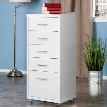 3/5/6/8 Drawers Mobile Metal Desk Office Pedestal Storage Filing Cabinets Unit