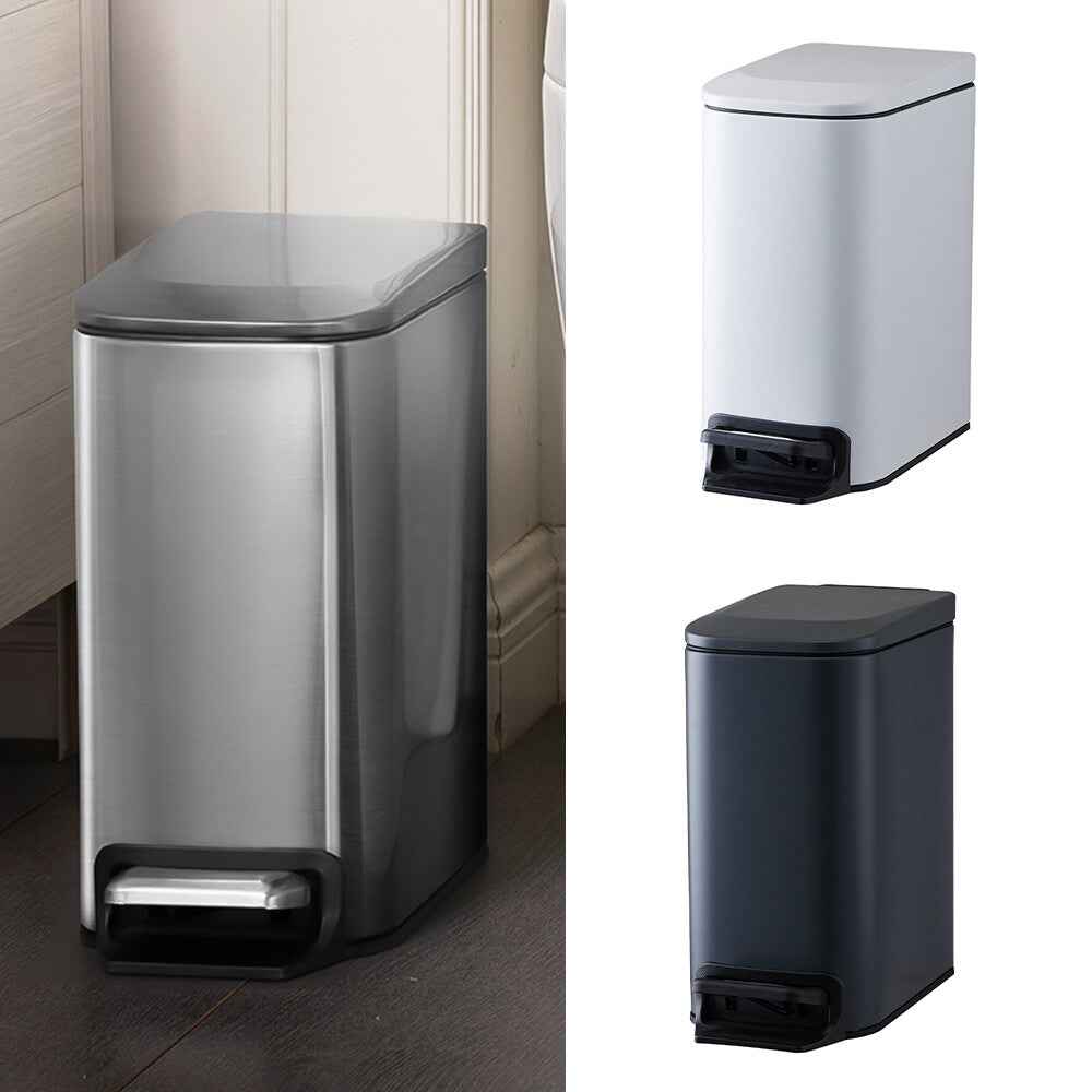 Pedal Bin Dustbin Stainless Steel Waste w/Bucket & Removable Lid Kitchen Bedroom