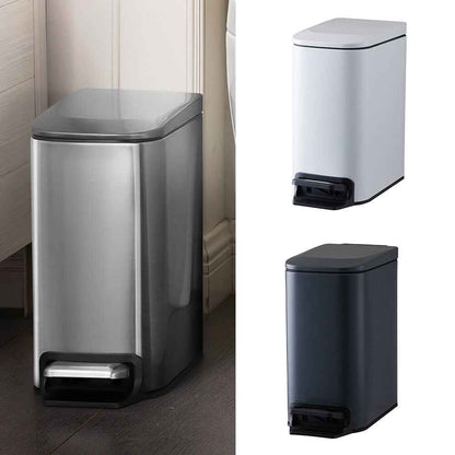 Pedal Bin Dustbin Stainless Steel Waste w/Bucket & Removable Lid Kitchen Bedroom