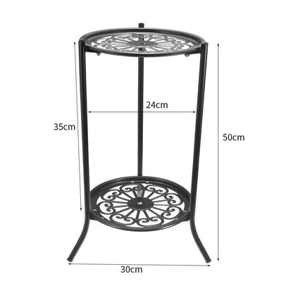 2 Tier Mobile Plant Stand Home Indoor Decor Vase Flower Pot Planter Display Rack