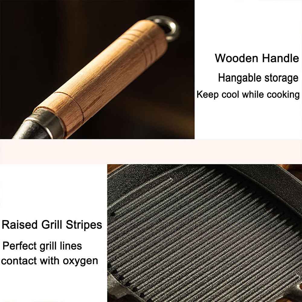 Grill Pan Non Stick Griddle Frying Poring Lips Induction Skillet Cooking Steak