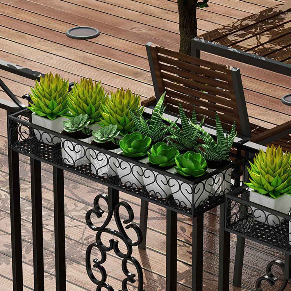 Fence Balcony Metal Hanging Small Plant Planter Stand Flower Pots Holder Rack UK