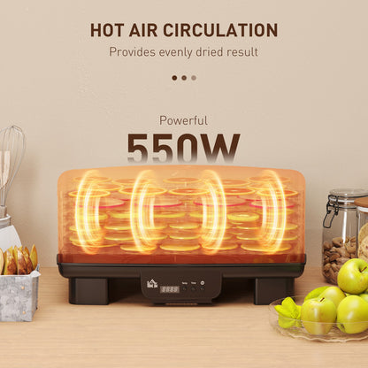 Food Dehydrator, 6 Tray Food Dryer Machine with Adjustable Temperature