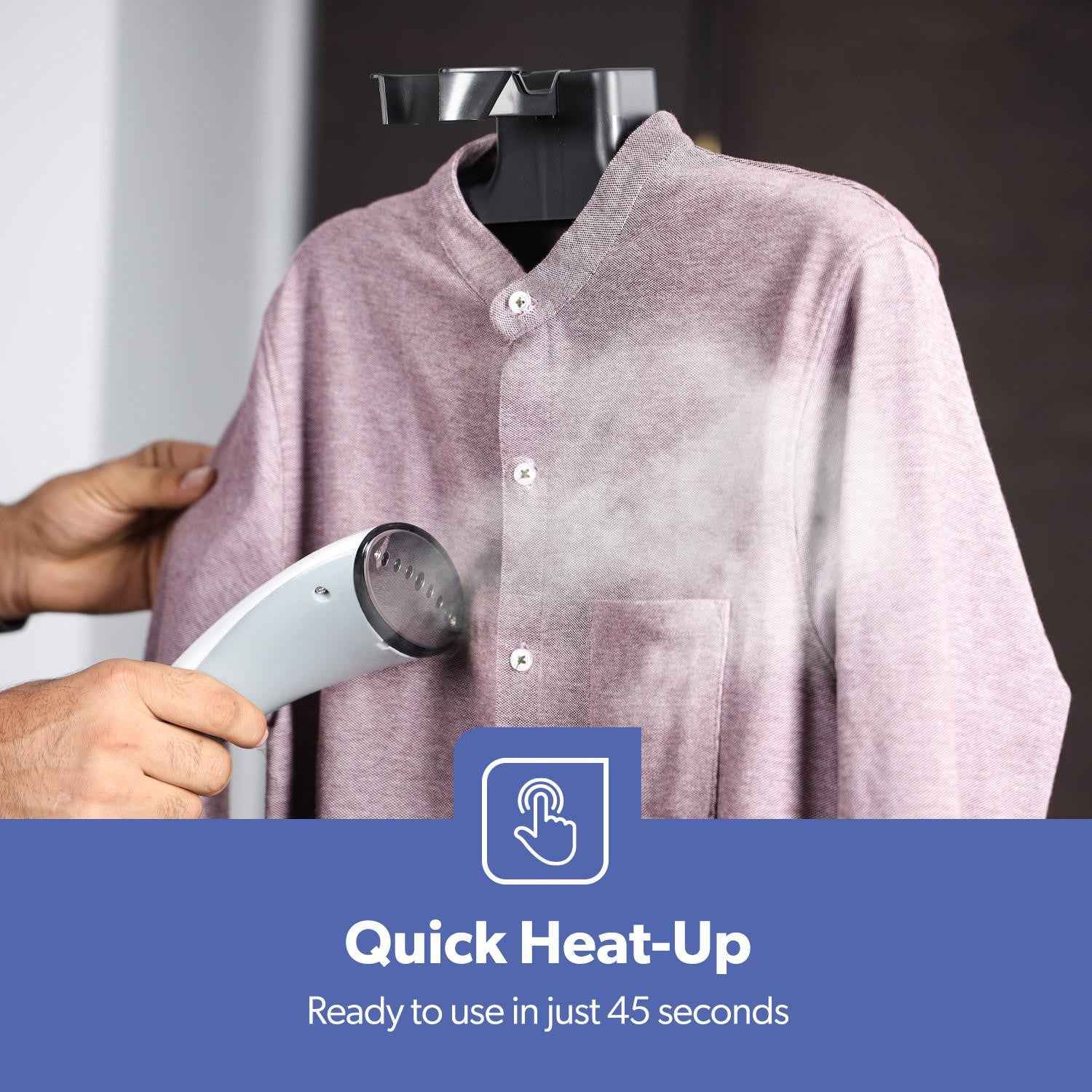 GEEPAS 2000W Upright Vertical Garment Clothes Steamer 1.3L Tank 11 Stem Setting