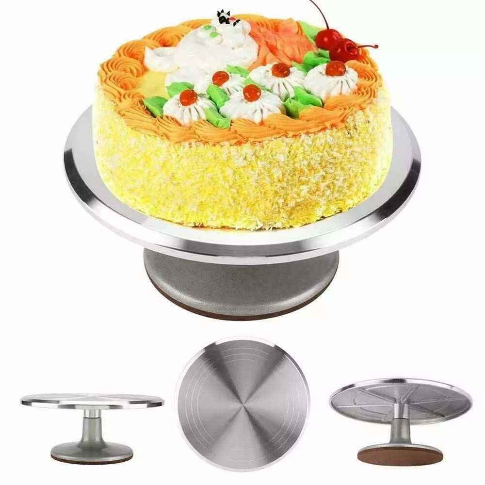Cake Turntable 12'' Aluminum Cake Revolving Stand Holder Cake Baking Tool-UK