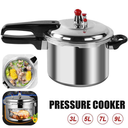 Home Dual Handle Aluminum Pressure Cooker 5/7/9 Litre Kitchen Catering Cookware