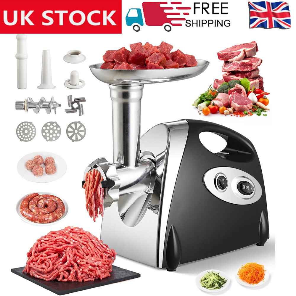 2800W Electric Meat Grinder Mincer Sausage Maker Filler Home w/3 Grinding Plates
