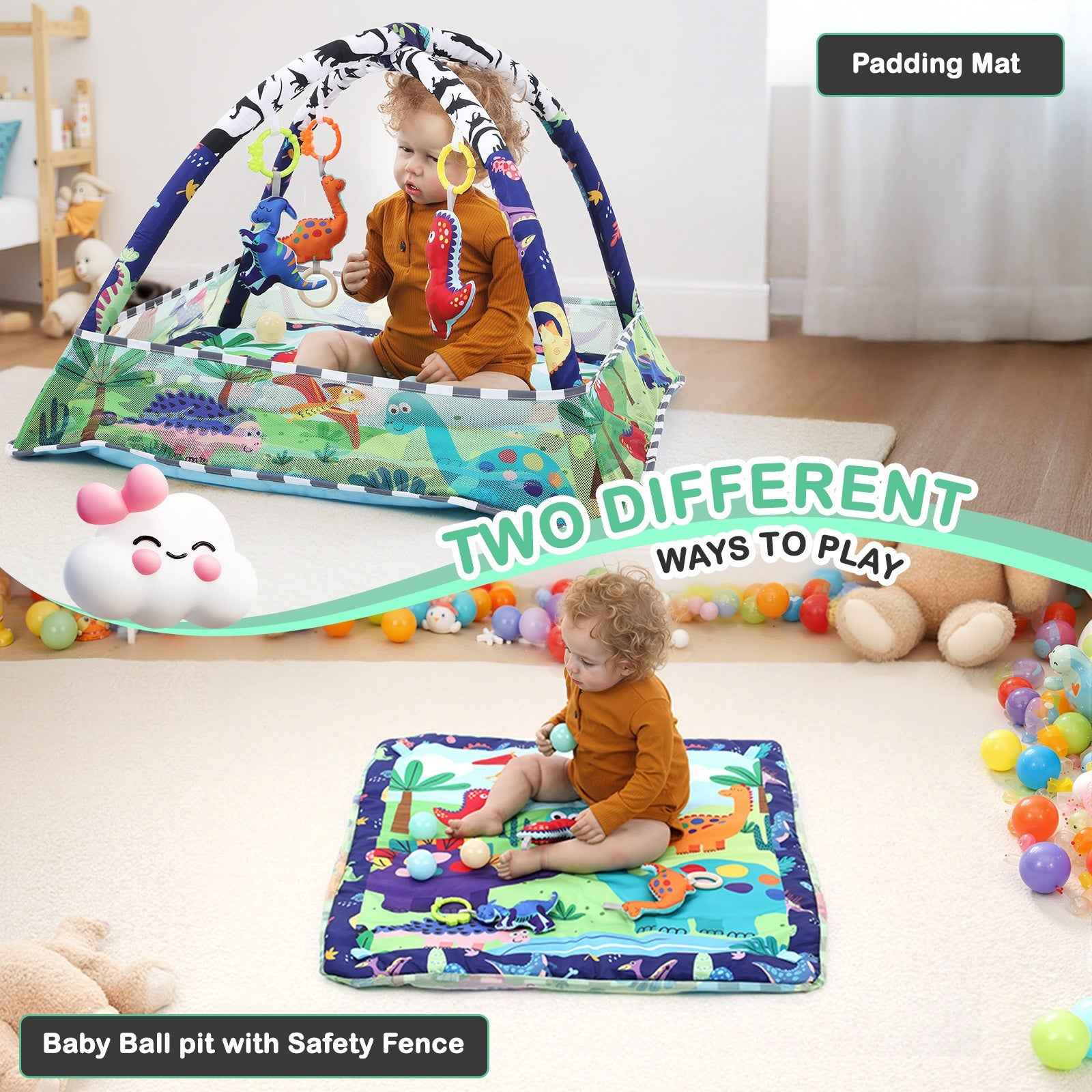 Baby Activity Gym Rack Play Mat Kid Rug Puzzle Mat Carpet Pad Baby Toy UK
