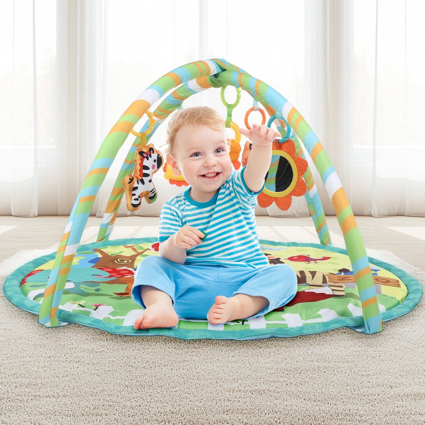Baby Activity Gym Rack Play Mat Kid Rug Puzzle Mat Carpet Pad Baby Toy UK