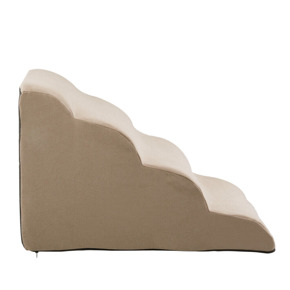 3/4/5 Steps Dog Stairs Pet For Bed Sofa Cats Ladder Ramp With Removable Cover UK