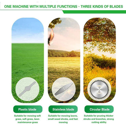 21V Cordless Electric Strimmer Grass Trimmer Weed Cutter Garden Edger +2 Battery