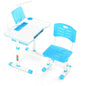 Kids Children Study Table & Chair Writing Desk Set With Lamp - Height Adjustable