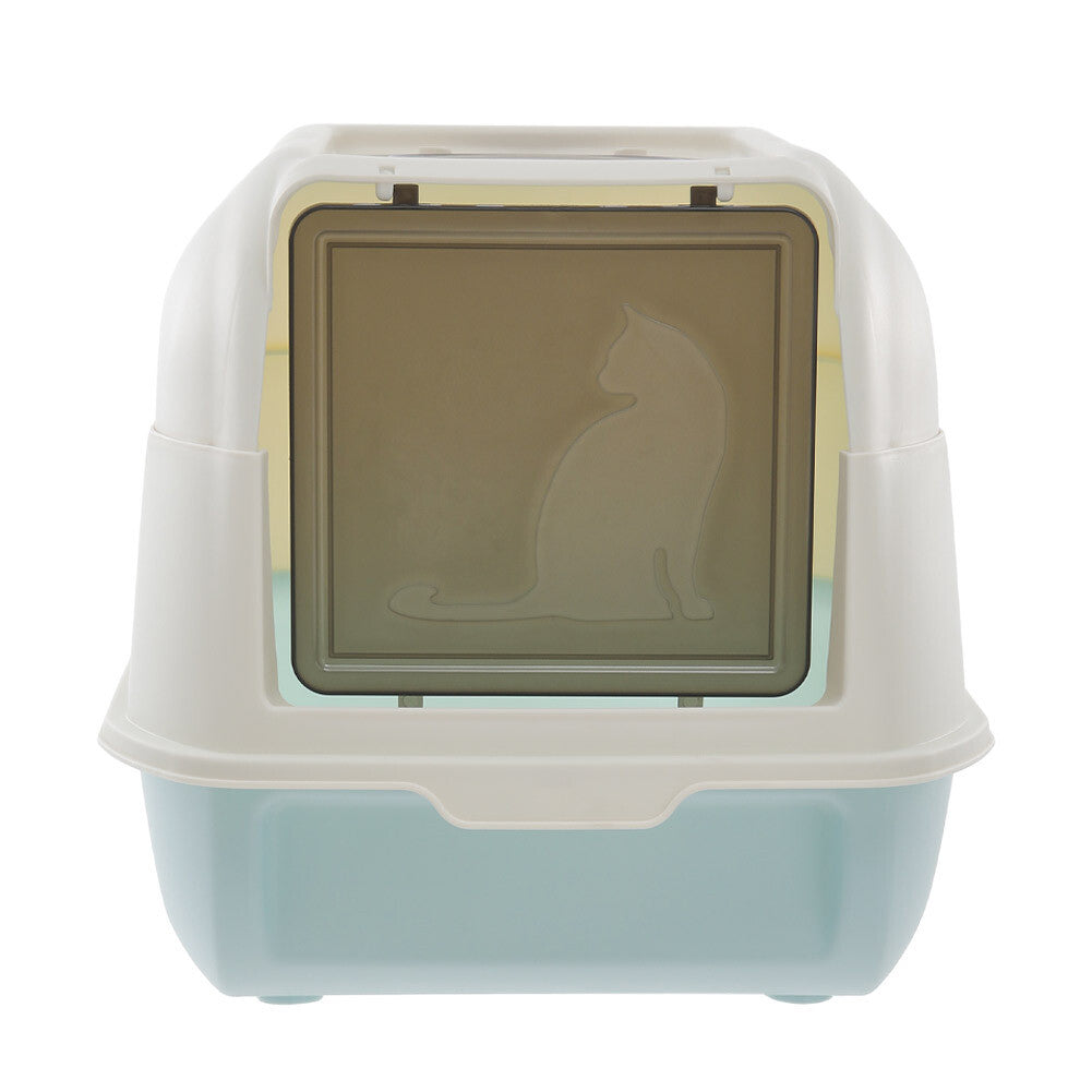 Large Hooded Cat Litter Tray Litter Box Self Cleaning Cat Pan Potty Tray w/ Lid