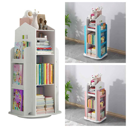 360° Rotating Kids Children Bookshelf Floor Book Shelf Rack Toy Storage Bookcase