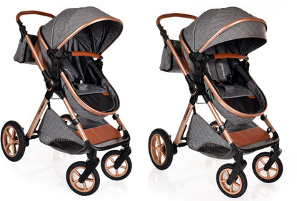 3 in 1 Pram Newborn Baby Buggy Set Travel System with Car Seat Folding Pushchair