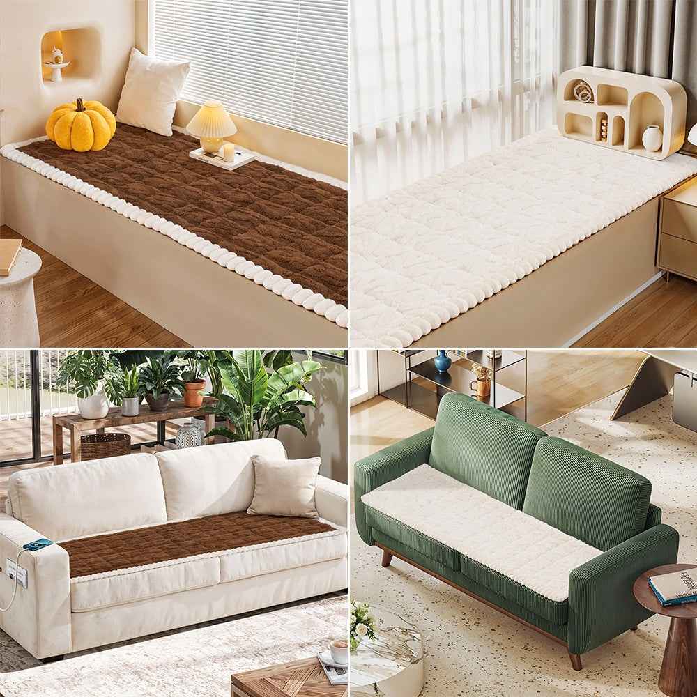 Thick Warm Plush Sofa Slip Covers Non Slip Throw Couch Cover Furniture Protector