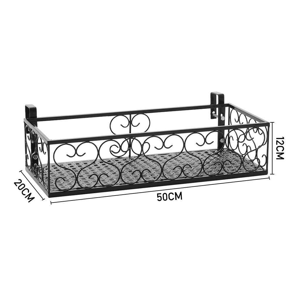 Fence Balcony Metal Hanging Small Plant Planter Stand Flower Pots Holder Rack UK