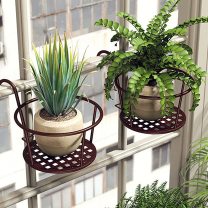 Fence Balcony Metal Hanging Small Plant Planter Stand Flower Pots Holder Rack UK