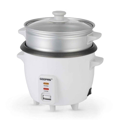 GEEPAS Electric Rice Cooker Steamer Pot 3 in 1 Cooking Non Stick Keep Warm