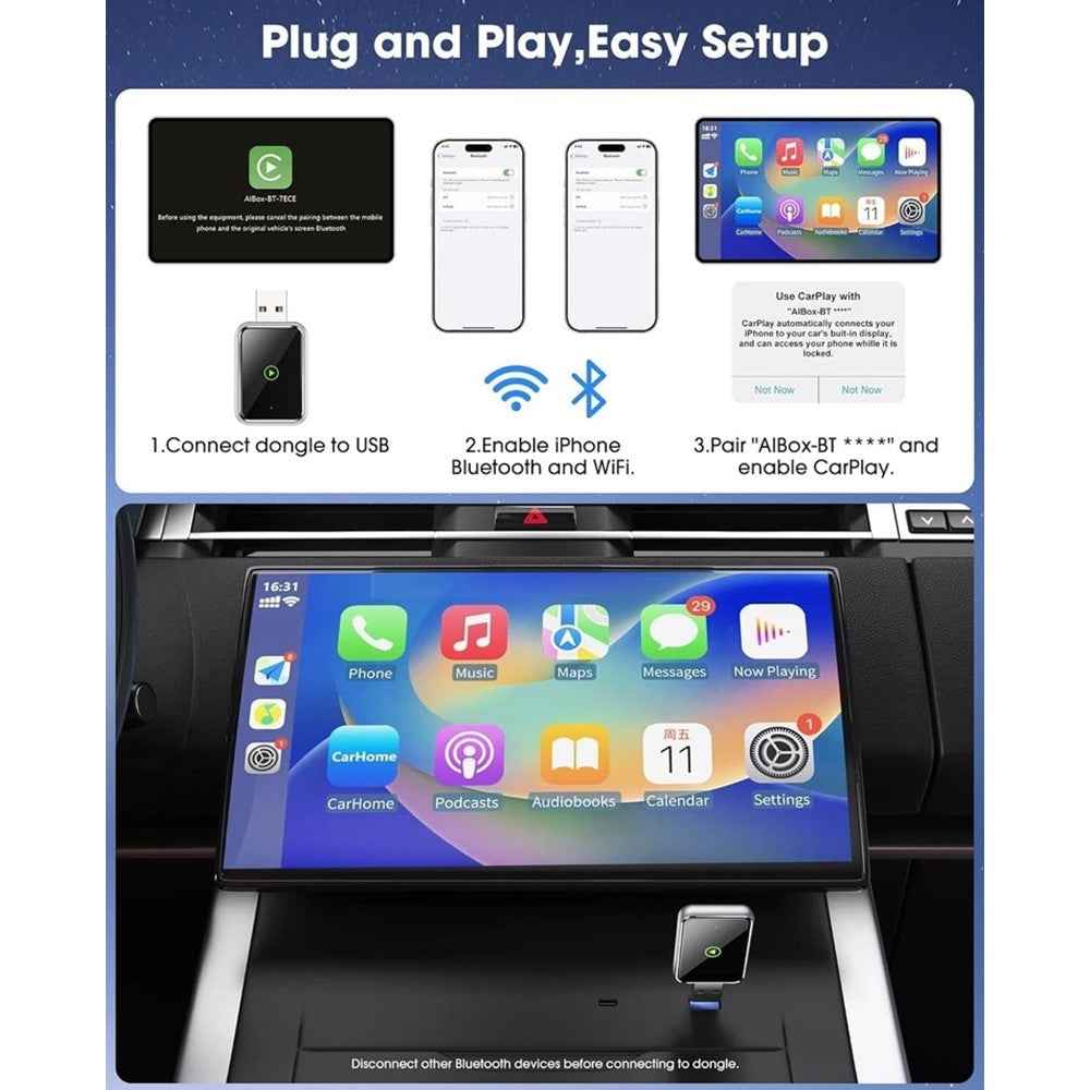 Wireless CarPlay Adapter For Iphone & Andorid Carplay, Wireless CarPlay Dongle