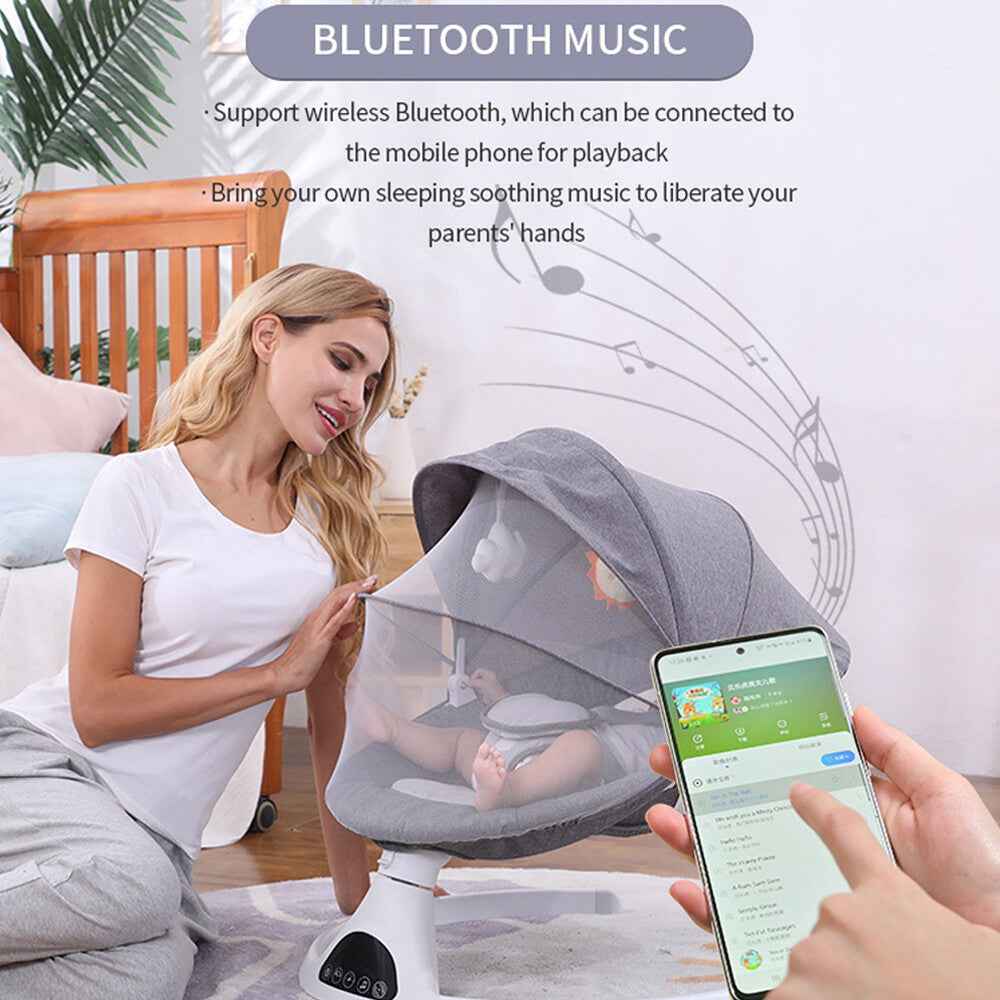 Bluetooth Electric Baby Swing Infant Music Cradle Bouncer Chair Rocker Remote UK