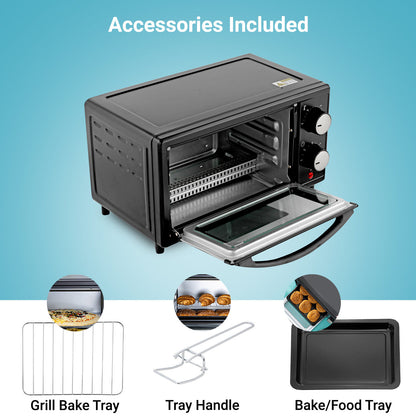 GEEPAS Mini Oven Toaster Grill Tabletop Compact Portable Baking Cooker Electric