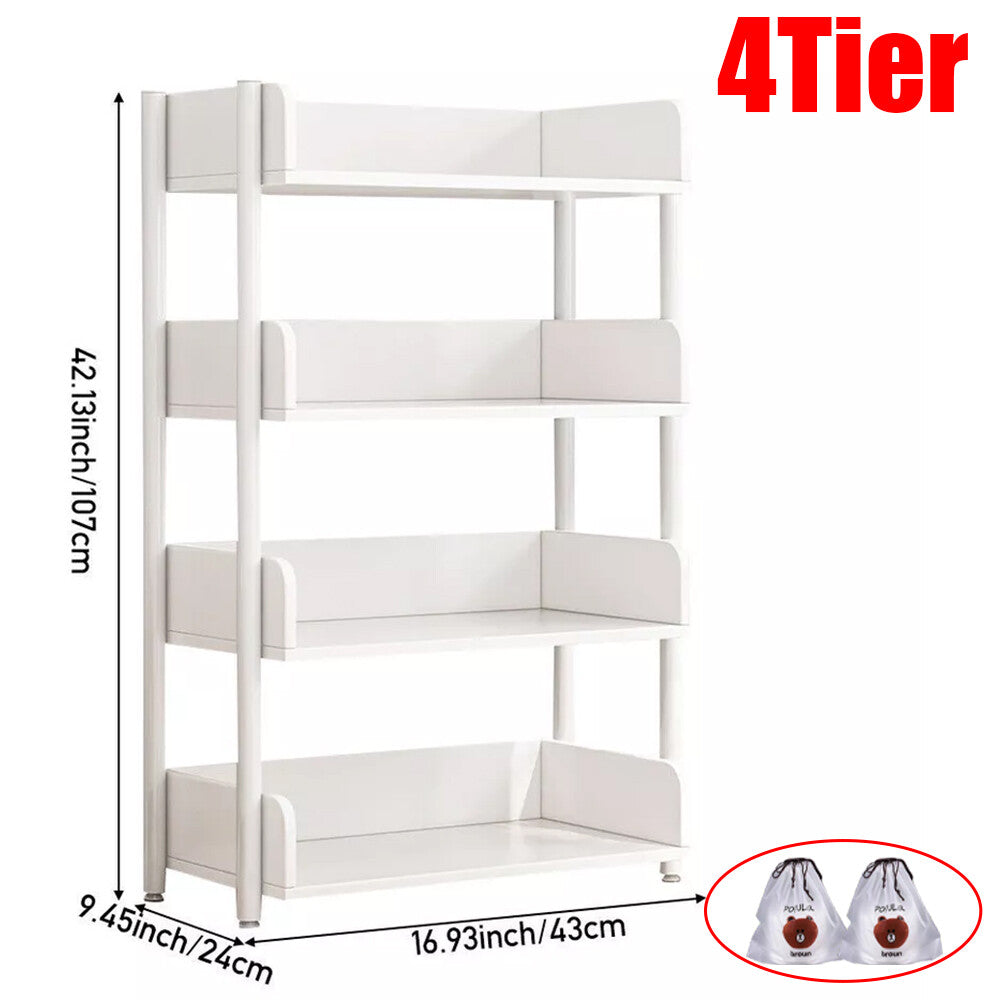 5-8 Tier White Wooden Hallway Shoe Rack Open Shelves Shoe Cabinet Storage Unit