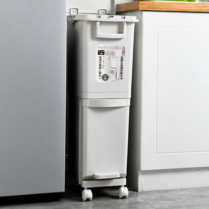 Large 3 Compartment Waste Recycling Bin Kitchen Rubbish Trash Can Pedal Dustbins