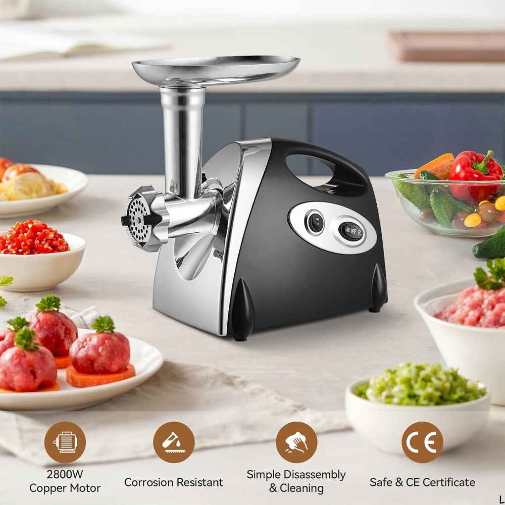 2800W Electric Meat Grinder Mincer Sausage Maker Filler Home w/3 Grinding Plates