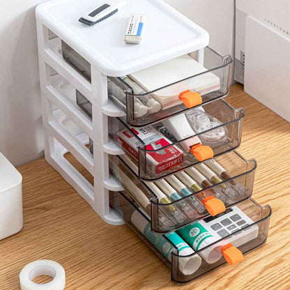 3/4/5 Small Plastic Drawer Storage Tower Organizer Box Office Desktop Tabletop