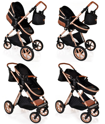 3 in 1 Pram Newborn Baby Buggy Set Travel System with Car Seat Folding Pushchair