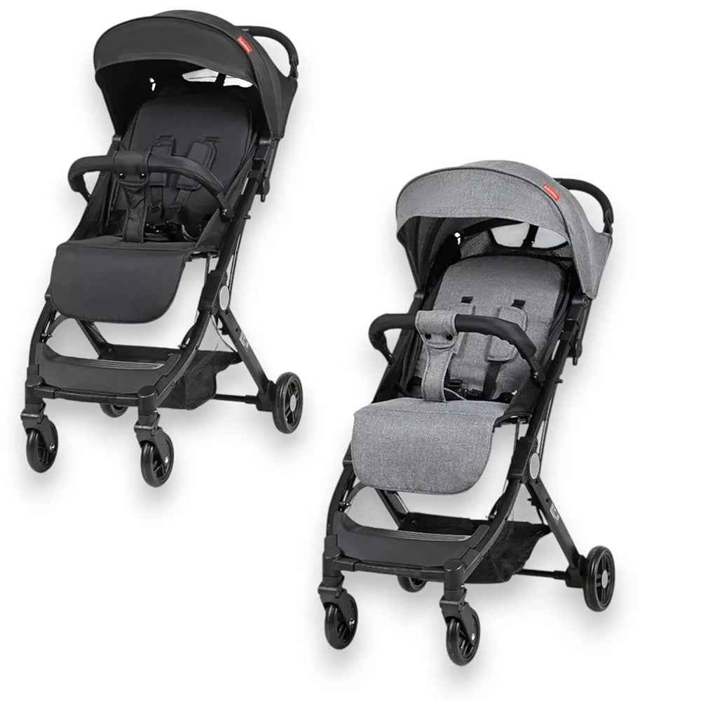 Portable Baby Stroller One-Hand Folding Pushchair W/Adjustable Backrest