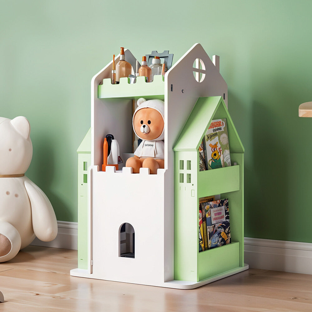 360° Rotating Kids Children Bookshelf Floor Book Shelf Rack Toy Storage Bookcase