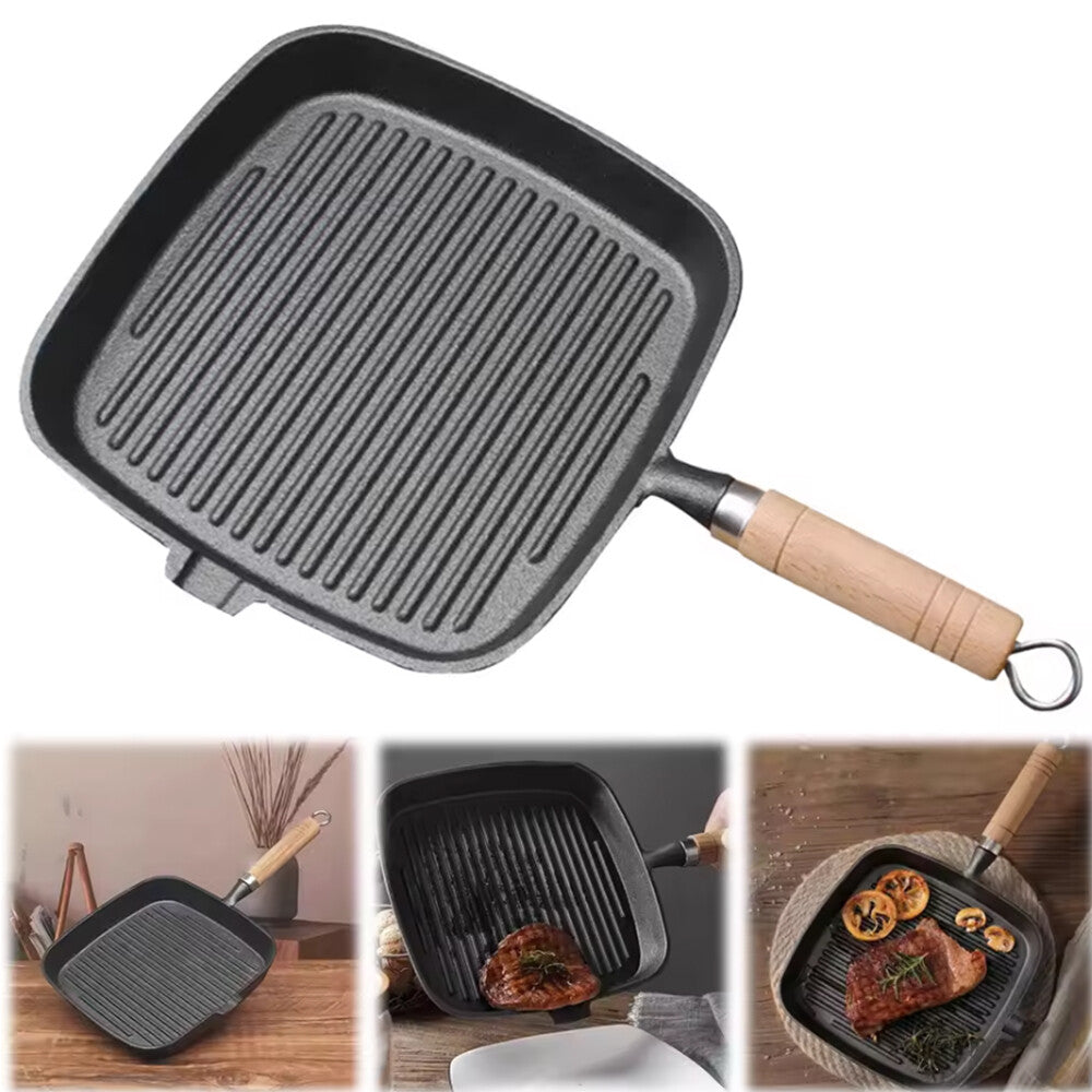 Grill Pan Non Stick Griddle Frying Poring Lips Induction Skillet Cooking Steak