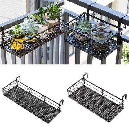 Fence Balcony Metal Hanging Small Plant Planter Stand Flower Pots Holder Rack UK
