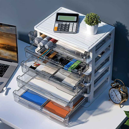 3/4/5 Small Plastic Drawer Storage Tower Organizer Box Office Desktop Tabletop