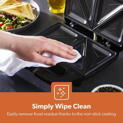 Toastie Maker 2 Slice Sandwich Toaster Non-Stick Machine Easy Clean 750W Geepas