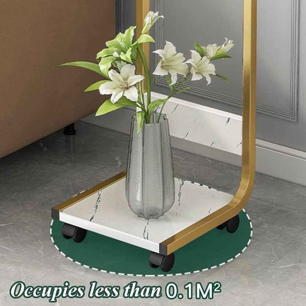 2 Tier Mobile Plant Stand Home Indoor Decor Vase Flower Pot Planter Display Rack