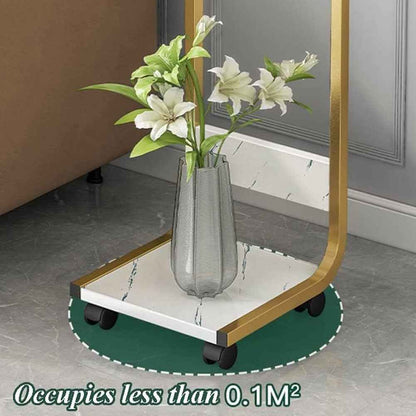 2 Tier Mobile Plant Stand Home Indoor Decor Vase Flower Pot Planter Display Rack